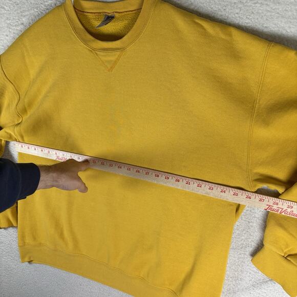 Vintage Russell Athletic Sweatshirt Mens 2XL XXL Yellow Blank Dri Power Y2K - Picture 9 of 14